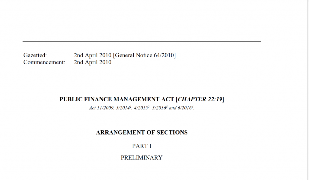 Public Finance Management Act (Chapter 22:19)